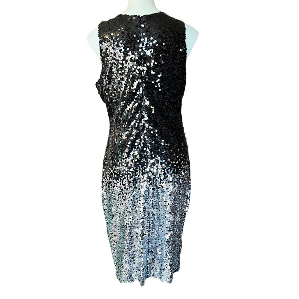 New York & Co Black Silver Sequin Cocktail Dress Medium New - Picture 3 of 10